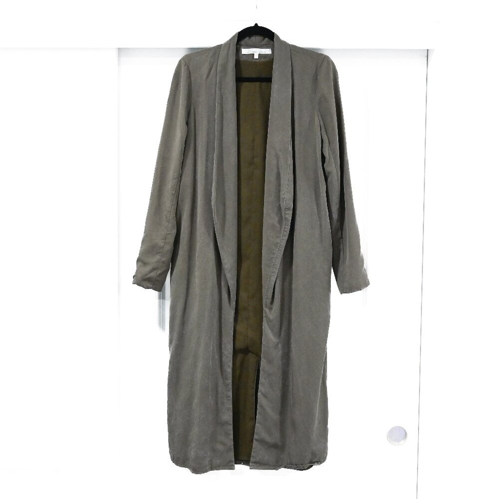 Lovers + Friends XS Long Lightweight Jacket Olive Green Duster
